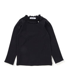 【SALE／50%OFF】SLAP SLIP パフスリーブフリルモックネックTシャツ(80~130cm) ベベ オンライン ストア トップス カットソー・Tシャツ ピンク ブラック ホワイト