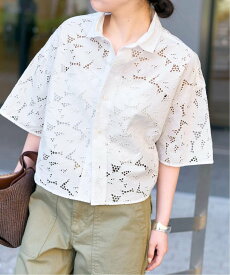 Spick & Span 《予約》TICCA / ティッカ 別注レース半袖シャツ* スピックアンドスパン トップス シャツ・ブラウス ホワイト グレー【送料無料】