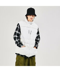 ABAHOUSE LASTWORD ＜NANGA * INFLUENCE＞ 別注 DOWN VEST / ダウンベ アバハウス ジャケット・アウター ダウンジャケット・ダウンベスト ブラック ホワイト【送料無料】