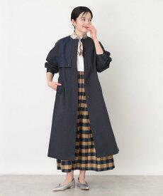 【SALE／51%OFF】THE SHOP TK 【デニム切替】ノーカラーコート ザ ショップ ティーケー ジャケット・アウター その他のジャケット・アウター ブラック ネイビー【送料無料】