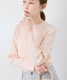 【SALE／12%OFF】ROPE' PICNIC シルク混ワンポイントニットプルオーバー ロペピクニック トップス ニット ホワイト グレー ネイビー ピンク