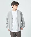 【SALE／50%OFF】UNITED ARROWS green label relaxing ハイツイスト コットン テンジク Vネック カーディガン ユナイテッドアローズ アウトレット トップス カーディガン グレー ブラック【送料無料】