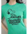 【PEANUTS RECORDS】スヌーピージャガードリブニット