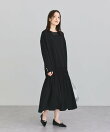 異素材ドッキングシャーリングワンピース