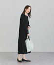 異素材ドッキングシャーリングワンピース