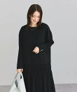 異素材ドッキングシャーリングワンピース