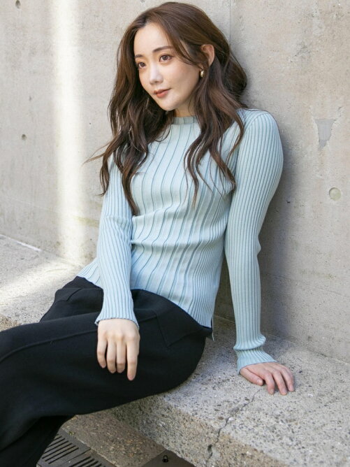 Vicky 手洗い可能 ランダムリブ切り替えニット Rakuten Fashion 楽天ファッション 旧楽天ブランドアベニュー Bv0654