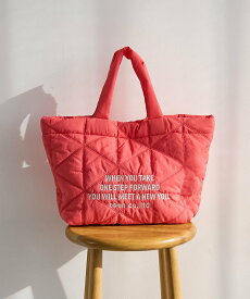 【SALE／45%OFF】coen 【再入荷・新色登場】ロゴ刺繍 幾何柄 キルトランチトートバッグ コーエン バッグ トートバッグ シルバー ピンク ブラック ブルー レッド