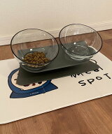 LAKOLE クリアフードボウル(ダブル) ラコレ ペット用品 その他のペット用品