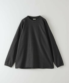 Steven Alan ＜Steven Alan＞ オーガニックコットン ボーダー ロングスリーブ Tシャツ -LOOSE ビューティー＆ユース　ユナイテッドアローズ トップス カットソー・Tシャツ グレー ブラウン【送料無料】