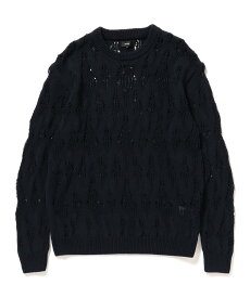 BEAMS 3ゲージ クルーネック ニット ビームス メン トップス ニット ネイビー グレー【送料無料】