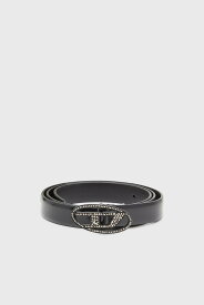 【SALE／30%OFF】DIESEL ウィメンズ レザーベルト OVAL D LOGO B-1DR STRASS 20 ディーゼル ファッション雑貨 ベルト ブラック【送料無料】