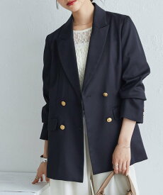 【SALE／27%OFF】Ranan Ranan/(W)ゴールドボタンWテーラードジャケット ラナン ジャケット・アウター テーラードジャケット・ブレザー ブラック ブラウン ネイビー【送料無料】