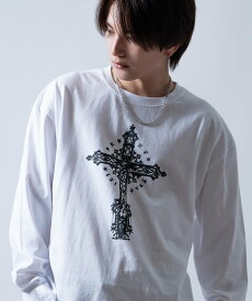 【SALE／25%OFF】SIDEWAY STANCE SIDEWAY STANCE クロス 長袖 Tシャツ インプローブス トップス カットソー・Tシャツ ホワイト ブラック