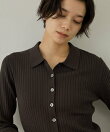 【WEB限定】リブポロ衿カーディガン