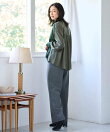 ガンクラブチェックハイウエストワイドパンツ
