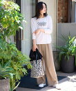 ガンクラブチェックハイウエストワイドパンツ