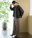 ガンクラブチェックハイウエストワイドパンツ