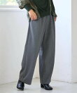 ガンクラブチェックハイウエストワイドパンツ
