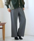 ガンクラブチェックハイウエストワイドパンツ
