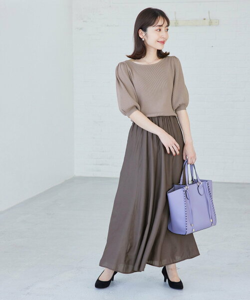 Vis 美短 さっと着られて綺麗に決まる シアーナロースカートドッキングワンピース Rakuten Fashion 楽天ファッション 旧楽天ブランドアベニュー Dk5656