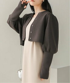 【SALE／40%OFF】Bab 【低身長向けサイズあり】ショートカーデワンピースセット ブージュルード ワンピース・ドレス ワンピース ベージュ ブラック【送料無料】