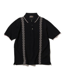 【SALE／30%OFF】BEAMS PLUS BEAMS PLUS｜ストライプ メッシュ ニット ポロシャツ ビームス メン トップス ポロシャツ ホワイト ブラック イエロー【送料無料】