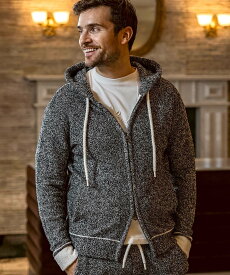 1PIU1UGUALE3 RELAX 1PIU1UGUALE3 RELAX COLOR-COORDINATED CUFFS KNIT HOODIE シフォン トップス ニット ブラック グレー【送料無料】