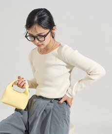 【SALE／31%OFF】FREAK'S STORE ＜新色追加＞マシーンウォッシャブル シルク入り ボートネックリブニット/洗えるニット 25AW フリークスストア トップス ニット グレー ブラウン ピンク ブルー ネイビー ホワイト