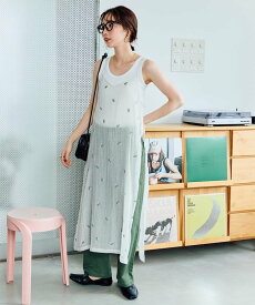 【SALE／15%OFF】FREAK'S STORE 限定展開 シアー小花柄刺繍キャミワンピース フリークスストア ワンピース・ドレス ワンピース ブラック ブラウン ベージュ【送料無料】