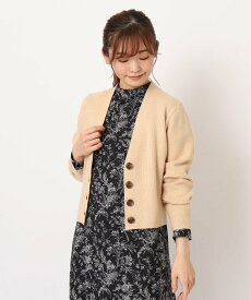 【SALE／40%OFF】LAURA ASHLEY 【洗える】リブニットショート丈カーディガン ローラ アシュレイ トップス カーディガン ベージュ ピンク ネイビー【送料無料】