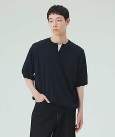【SALE／30%OFF】BEAMS HEART MEN 【7/16値下げ】ヘンリーネック ショートスリーブ ニット(接触冷感) ビームス ハート トップス カットソー・Tシャツ グレー ブラック ネイビー ブラウン
