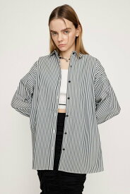 【SALE／40%OFF】SLY LOOSE OVER ARMSLIT STRIPE シャツ スライ トップス シャツ・ブラウス ブラック ブルー【送料無料】