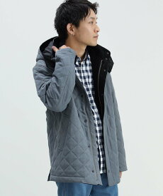 【SALE／20%OFF】BEAMS HEART MEN BEAMS HEART / フーディー スタンドカラー キルト コート ビームス ハート ジャケット・アウター その他のジャケット・アウター ベージュ ネイビー【送料無料】