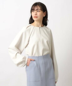 【SALE／50%OFF】OPAQUE.CLIP フロントボタンタックブラウス【洗濯機洗い可】 オペークドットクリップ トップス シャツ・ブラウス ホワイト ベージュ ネイビー