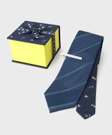 TAKEO KIKUCHI 【BOXセット】クラシックシャドーストライプ ネクタイ&タイバー タケオキクチ スーツ・フ…