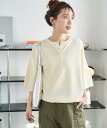FREAK'S STORE 限定展開 ヘンリーボタン半袖ニットTEE フリークスストア トップス ニット ブラウン ネイビー ピンク ホワイト ブラック【送料無料】