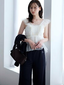 SNIDEL Sustainableチュールペプラムブラウス スナイデル トップス シャツ・ブラウス【送料無料】