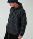 T/C起毛 チェックフーデッドシャツブルゾン