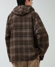 T/C起毛 チェックフーデッドシャツブルゾン