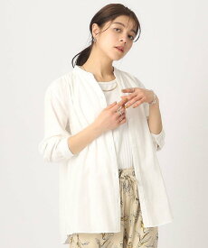 【SALE／36%OFF】SHOO・LA・RUE 【洗える】軽やかで柔らかい ダブルガーゼ前あきブラウス シューラルー トップス シャツ・ブラウス ホワイト グレー ネイビー