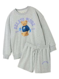 gelato pique 【ONLINE限定】スポーティーベア裏毛プルオーバー&裏毛ショートパンツセット ジェラートピケ インナー・ルームウェア その他のインナー・ルームウェア グレー ネイビー【送料無料】