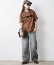 綿100%ロゴプリントTシャツ<大きいサイズ有>シックスタイル