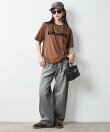 綿100%ロゴプリントTシャツ<大きいサイズ有>シックスタイル
