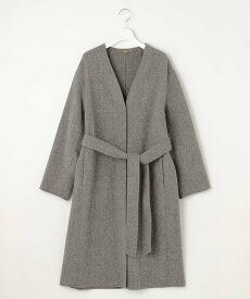 【SALE／30%OFF】自由区 ウールリバーロング コート ジユウク ジャケット・アウター ノーカラージャケット ネイビー グレー【送料無料】