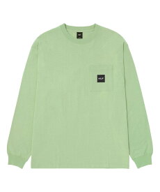 HUF HUF SET BOX LOGO L/S POCKET TEE / Tシャツ ハフ トップス カットソー・Tシャツ ホワイト ブラック グリーン【送料無料】