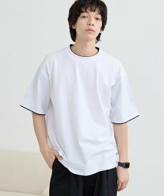 【SALE／20%OFF】coen USAコットンレイヤードライクTシャツ コーエン トップス カットソー・Tシャツ ホワイト グリーン グレー