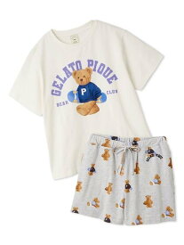gelato pique 【ONLINE限定】スポーティーベアワンポイントTシャツ&総柄ショートパンツセット ジェラートピケ インナー・ルームウェア その他のインナー・ルームウェア ピンク ホワイト イエロー【送料無料】
