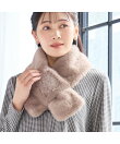 【洗える・別注・大きいサイズ】刺繍入りフェイクファーマフラー