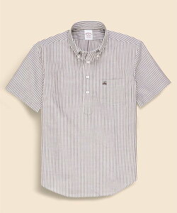 BROOKS BROTHERS �R�b�g��/���l�� GF���S �X�g���C�v �V���[�g�X���[�u �v���I�[�o�[�V���c �u���b�N�X �u���U�[�Y �g�b�v�X �V���c�E�u���E�X �l�C�r�[ �u���E���y���������z